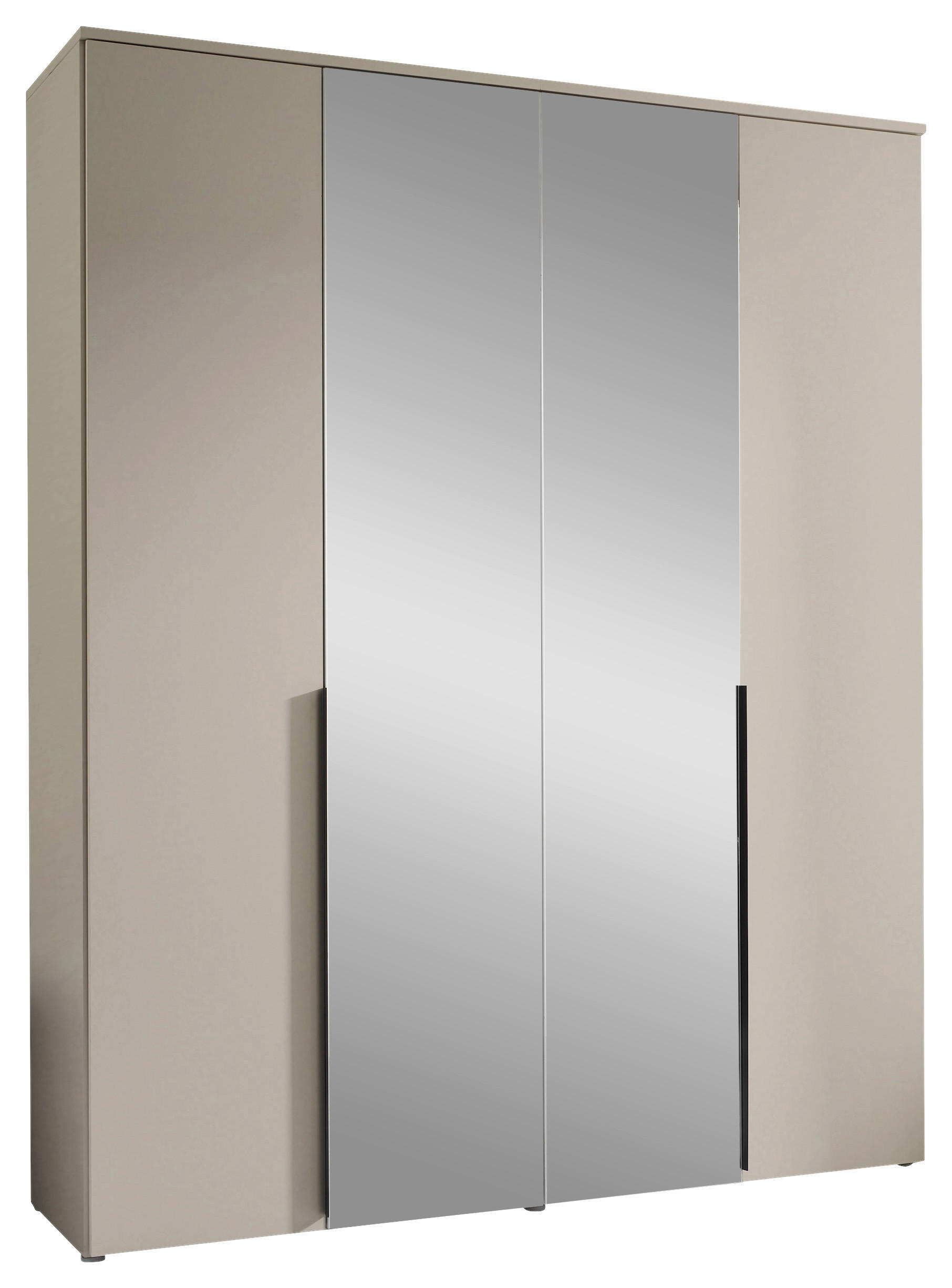 DREHTÜRENSCHRANK 180/225/52 cm 4-türig Kaschmir  - Kaschmir/Schwarz, MODERN, Glas/Holzwerkstoff (180/225/52cm) - MID.YOU