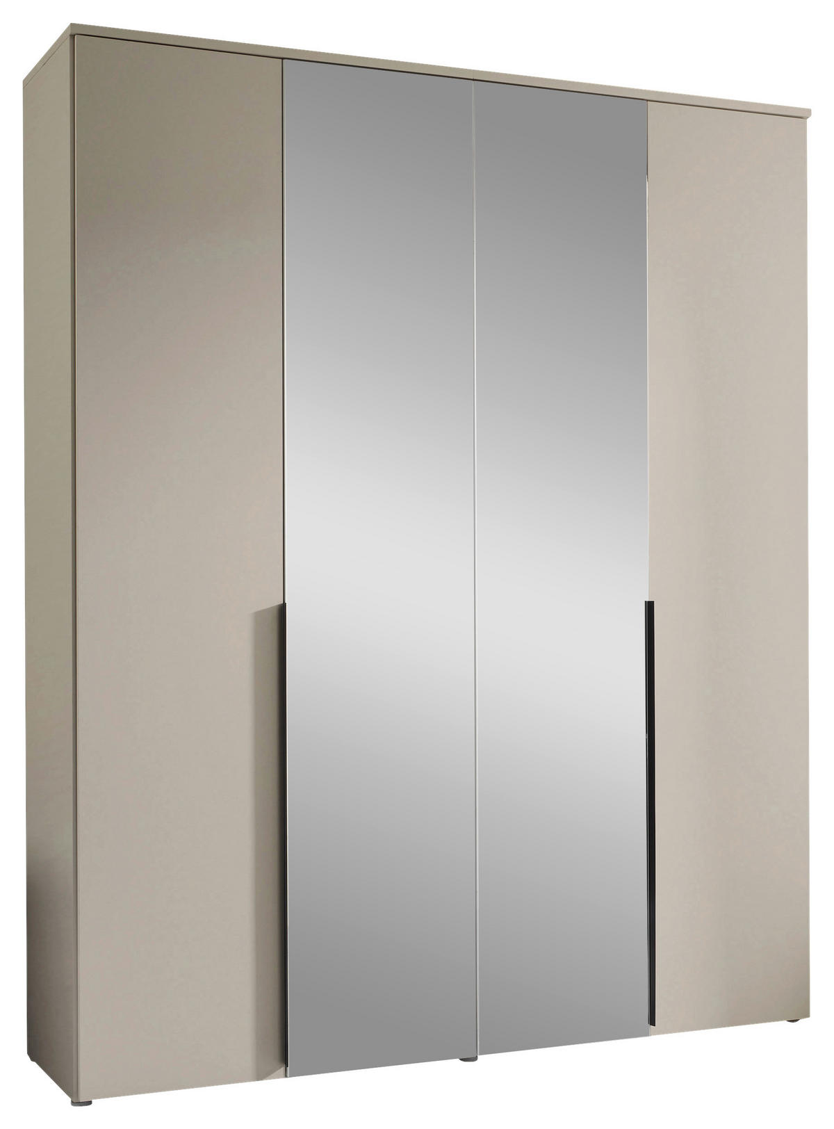 DREHTÜRENSCHRANK 180/225/52 cm 4-türig Kaschmir  - Kaschmir/Schwarz, MODERN, Glas/Holzwerkstoff (180/225/52cm) - MID.YOU