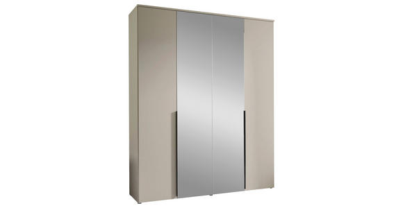 DREHTÜRENSCHRANK  in Kaschmir  - Kaschmir/Schwarz, MODERN, Glas/Holzwerkstoff (180/225/52cm) - Carryhome