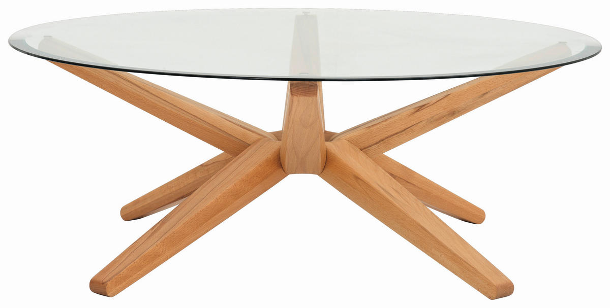 COUCHTISCH in Holz, Glas 105/105/39,5 cm  - Buchefarben, Design, Glas/Holz (105/105/39,5cm) - TEAM 7