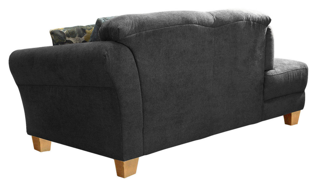 RÉCAMIERE in Flachgewebe Schwarz  - Schwarz/Naturfarben, Konventionell, Holz/Textil (194/84/91cm) - Sit & More