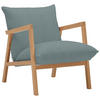 SESSEL Webstoff Blau, Grau    - Blau/Eichefarben, Design, Holz/Textil (65/80/85cm) - Carryhome