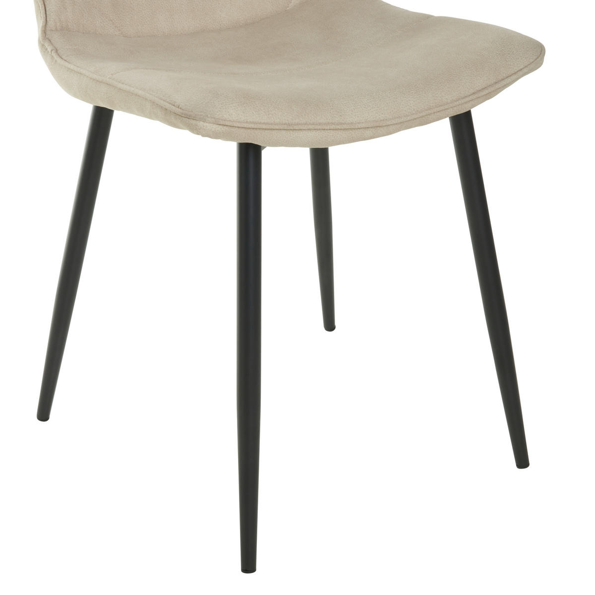 STUHL Webstoff Beige  - Beige/Schwarz, MODERN, Textil/Metall (47/84/52cm) - Livetastic