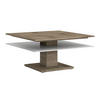 COUCHTISCH in Holz, Glas 90/90/46 cm  - Weiss/Eichefarben, Design, Glas/Holz (90/90/46cm) - Voglauer