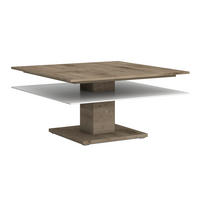 COUCHTISCH Altholz, Eiche massiv Farbglas 90/90/46 cm quadratisch Weiß, Eichefarben  - Eichefarben/Weiß, Design, Glas/Holz (90/90/46cm) - Voglauer