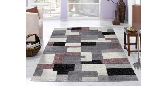 WEBTEPPICH 65/130 cm Astor Grid Grau, Flieder  - Flieder/Grau, KONVENTIONELL, Textil (65/130cm) - Novel