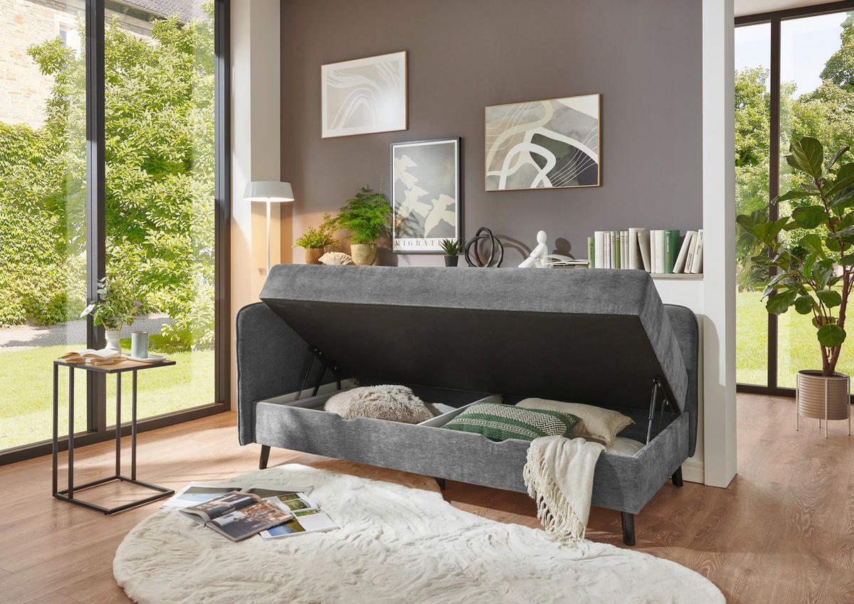 BOXBETT 90/200 cm  in Grau  - Schwarz/Grau, Design, Holz/Textil (90/200cm) - Boxxx