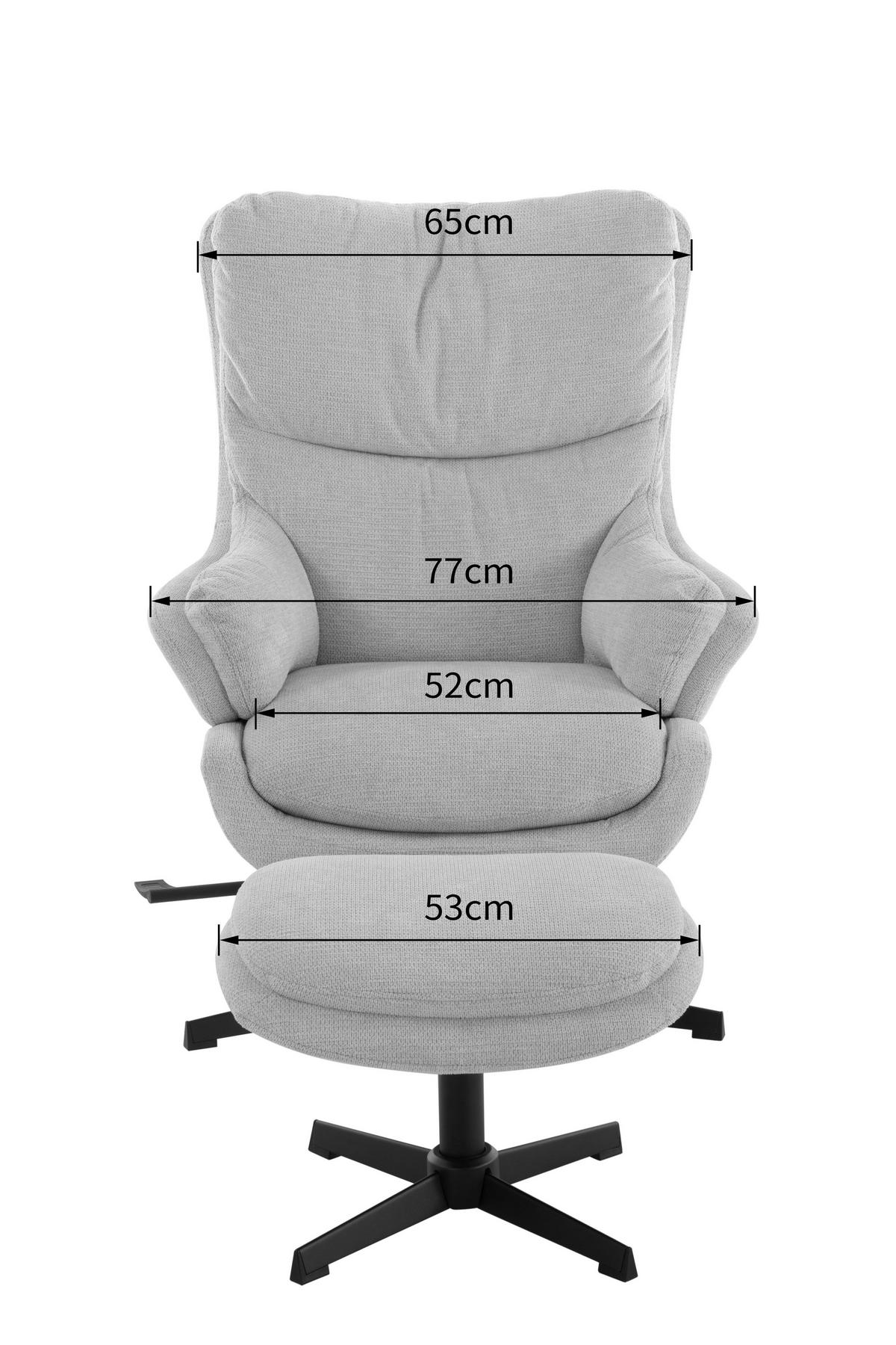 RELAXSESSELSET Leinenoptik    - Beige/Schwarz, Design, Holz/Textil (76/101/82cm) - Stylife