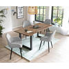 TISCHGRUPPE Hellgrau, Walnussfarben  - Walnussfarben/Hellgrau, MODERN, Holz/Textil (160/90/75cm) - Livetastic
