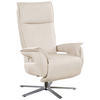 RELAXSESSEL in Leder Weiss  - Weiss/Edelstahlfarben, Modern, Leder/Metall (77/116/80cm) - Livetastic