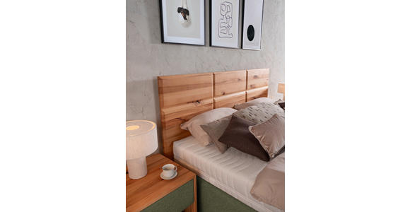 POLSTERBETT Matratze, Lattenrost, Bettkasten Buchefarben, Olivgrün 200/200 cm - Buchefarben/Weiß, Design, Holz/Textil (200/200cm) - Valnatura
