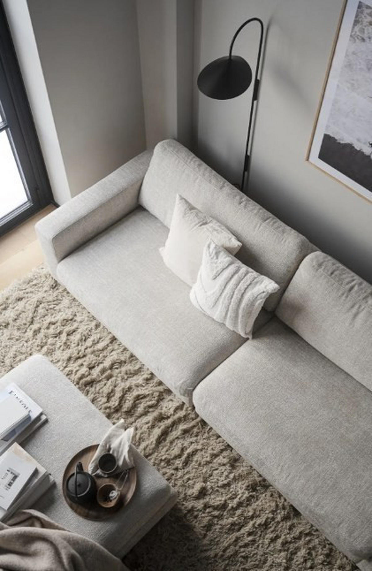 SOFFMODUL i ljusgrå  - ljusgrå/svart, Klassisk, metall/trä (129/78/103cm) - Rowico