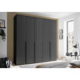 DREHTÜRENSCHRANK  in Graphitfarben  - Schwarz/Graphitfarben, MODERN, Holzwerkstoff/Kunststoff (225/225/52cm) - Carryhome
