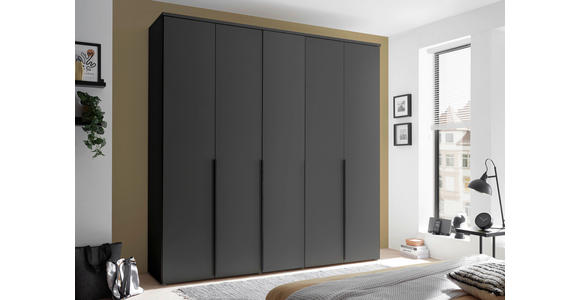 DREHTÜRENSCHRANK  in Graphitfarben  - Schwarz/Graphitfarben, MODERN, Holzwerkstoff/Kunststoff (225/225/52cm) - Carryhome