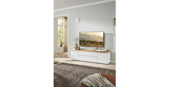 LOWBOARD  180/46/41 cm 2 Schublade(n) erweiterbar, Typenauswahl, individuell planbar, Beimöbel erhältlich, umfangreiches Zubehör erhältlich, stehend, hängend  - Eichefarben/Silberfarben, Design, Holzwerkstoff/Kunststoff (180/46/41cm) - Dieter Knoll