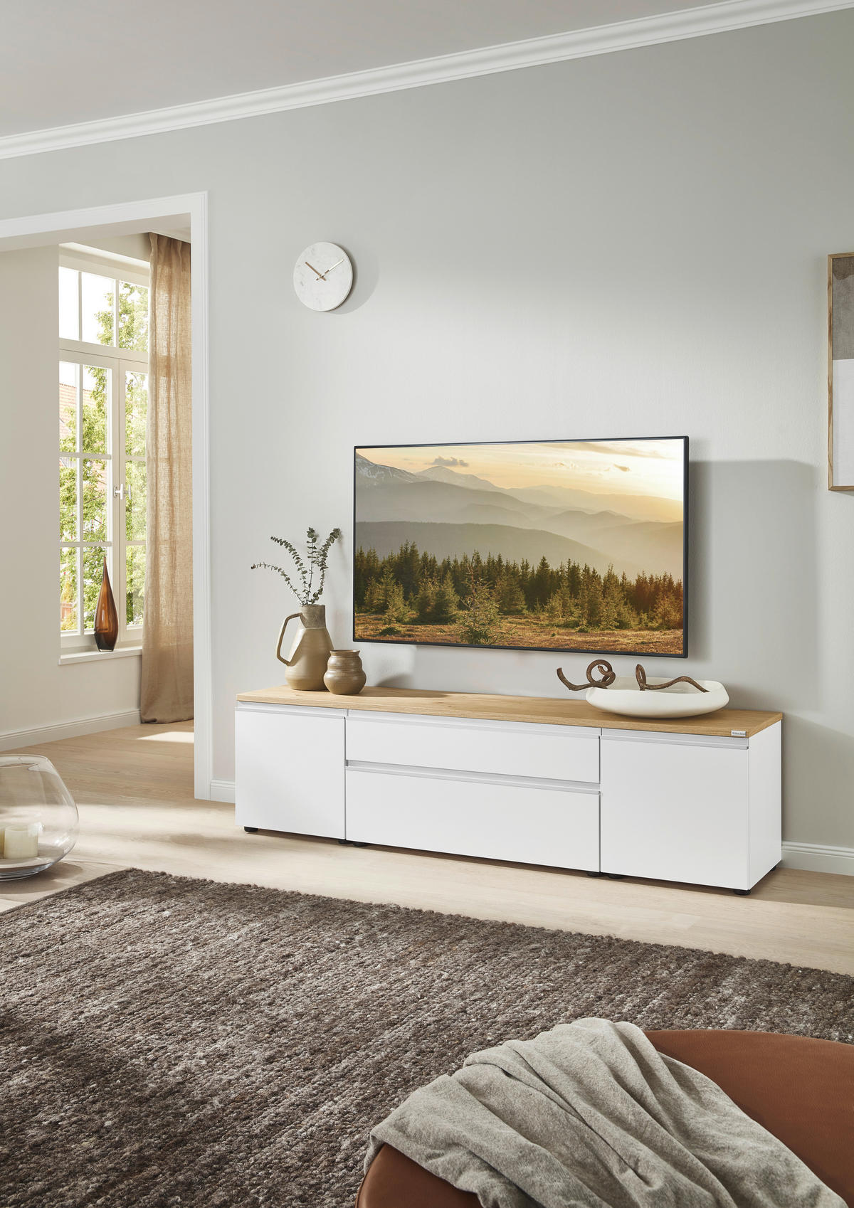 LOWBOARD  in 180/46/41 cm  - Eichefarben/Silberfarben, Design, Holzwerkstoff/Kunststoff (180/46/41cm) - Dieter Knoll