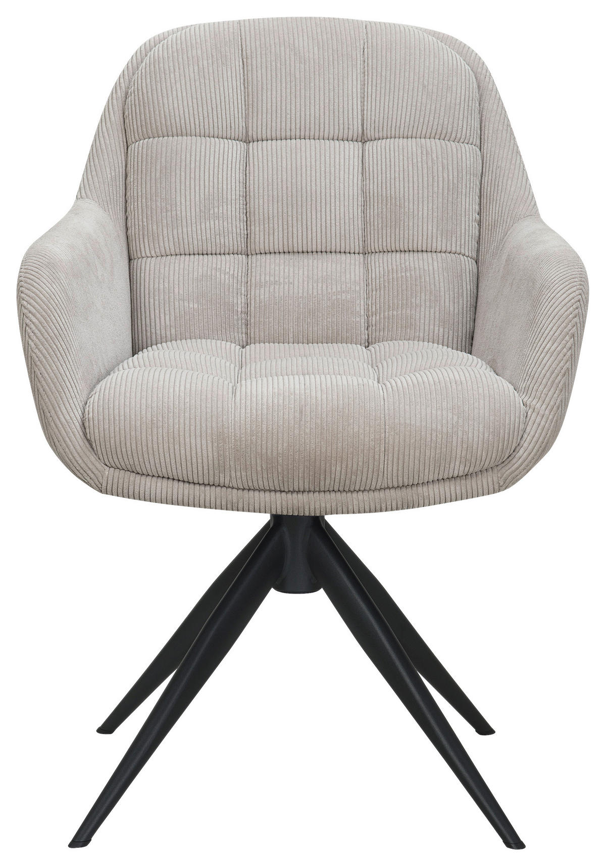 ARMLEHNSTUHL  Sitzfläche 360° drehbar, inklusive Armlehnen, automatische Rückholfunktion Webstoff  Taupe  - Taupe/Schwarz, Design, Textil/Metall (62/85/70cm) - Johann Jakob