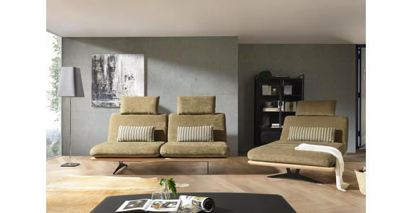 OTTOMANE in Holz, Textil Hellgrün - Beige/Schwarz, Design, Holz/Textil (114/92/165-218cm) - Dieter Knoll
