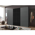 SCHWEBETÜRENSCHRANK  in Graphitfarben, Schwarz  - Graphitfarben/Schwarz, Design, Glas/Holzwerkstoff (270/210/65cm) - Carryhome