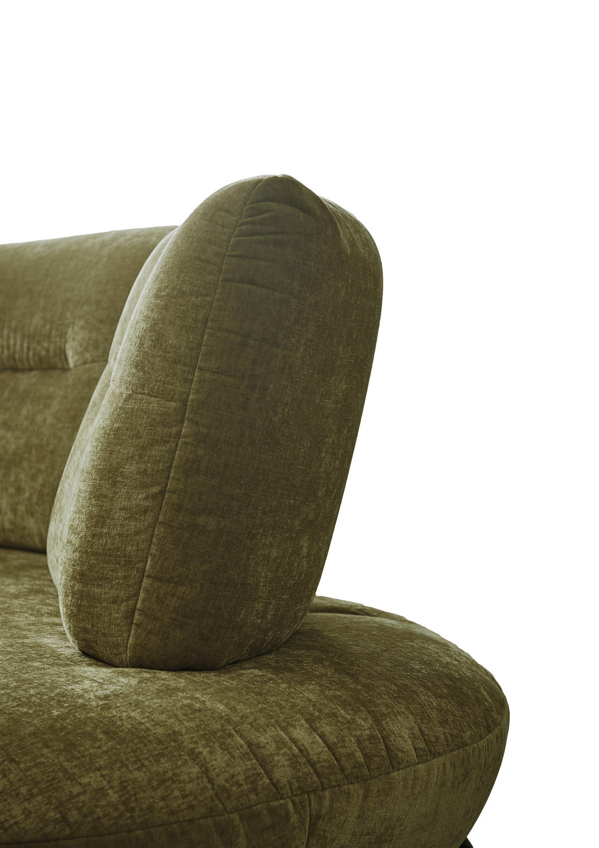 BIGSOFA Flachgewebe Olivgrün  - Schwarz/Olivgrün, Design, Textil/Metall (456/93/138cm) - Moderano