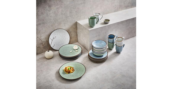 KOMBISERVICE Farmhouse 24-teilig  - Blau/Beige, Design, Keramik - Landscape