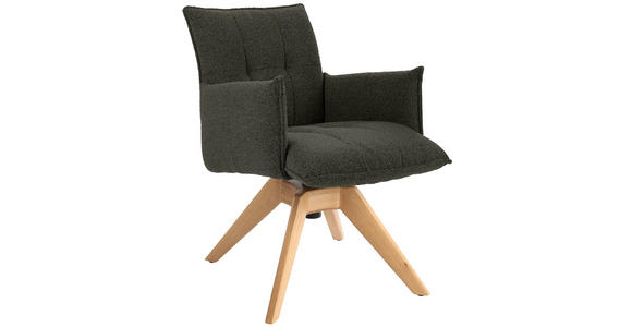 ARMLEHNSTUHL in Webstoff - Waldgrün/Eichefarben, Design, Holz/Textil (57/86/65cm) - Valnatura