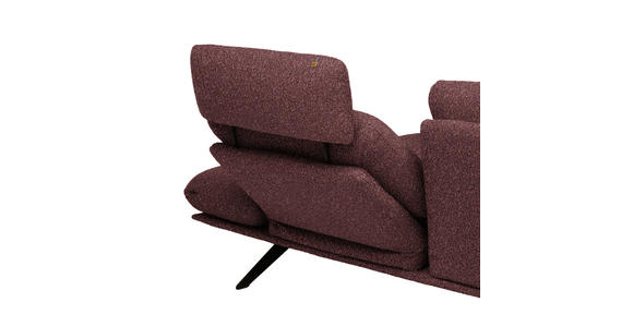 ECKSOFA  in Flachgewebe Bordeaux  234/155 cm  - Bordeaux/Schwarz, Design, Textil/Metall (234/155cm) - Dieter Knoll