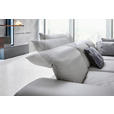 ECKSOFA Biella in Echtleder Hellgrau  295/231 cm  - Dunkelgrau/Anthrazit, Design, Leder/Metall (295/231cm) - Johann Jakob