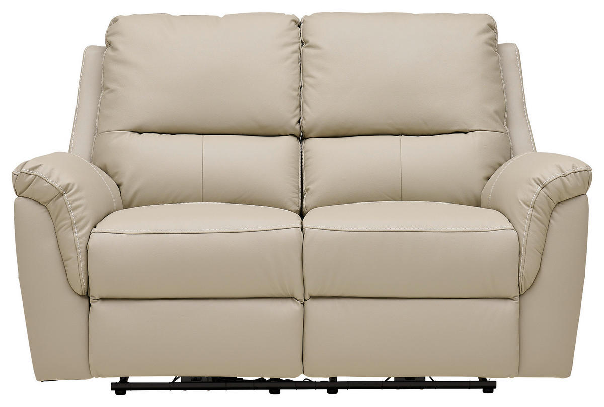 DVOJMIESTNA POHOVKA, svetlosivá, pravá koža - čierna/svetlosivá, Design, koža/drevo (154/99/93cm) - Cantus