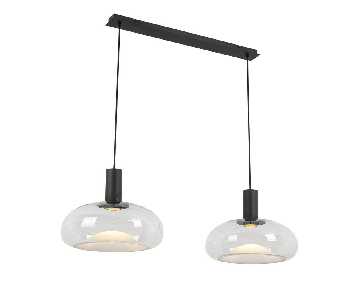 ZÁVĚSNÉ SVÍTIDLO, 98,5/37/183 cm  - černá, Design, kov/sklo (98,5/37/183cm) - Dieter Knoll