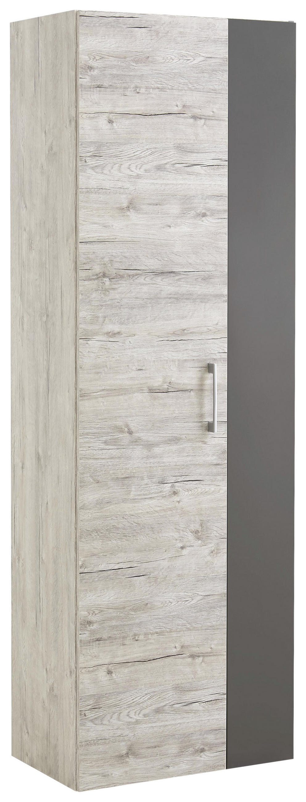 GARDEROBENSCHRANK Braun, Hellgrau  - Silberfarben/Hellgrau, MODERN, Holzwerkstoff/Kunststoff (60/186/38cm) - MID.YOU