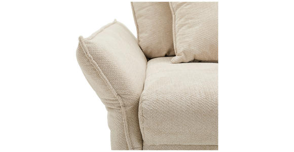 BIGSOFA  in Webstoff Naturfarben  - Schwarz/Naturfarben, KONVENTIONELL, Textil/Metall (282/94/127cm) - Ambia Home