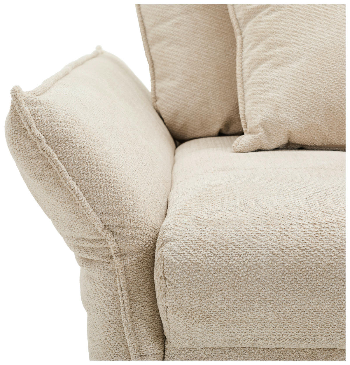 BIGSOFA Webstoff Naturfarben  - Schwarz/Naturfarben, KONVENTIONELL, Textil/Metall (282/94/127cm) - Ambia Home