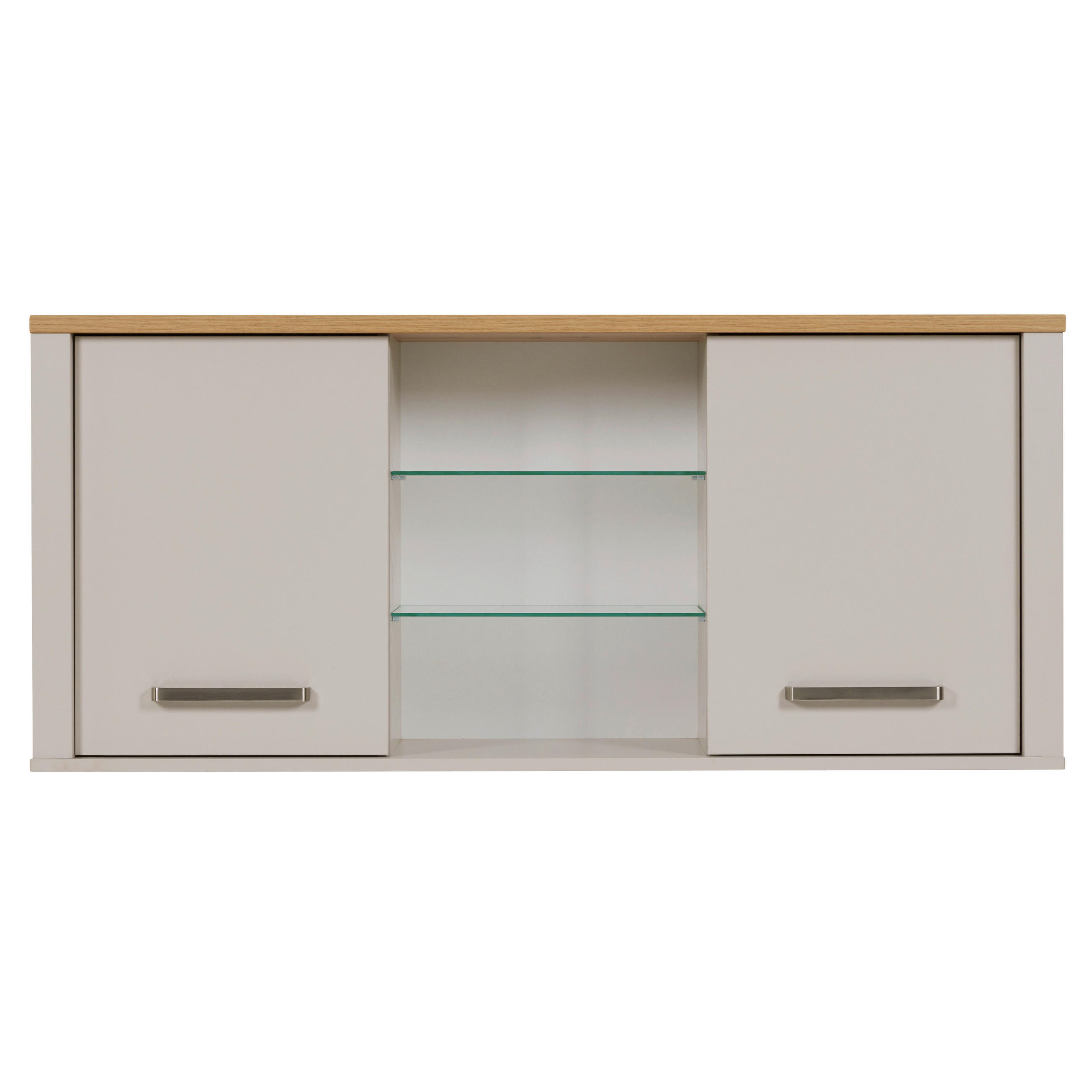 VISEČA OMARA 130,3/57,5/33 cm  - srebrne barve/kašmir, Moderno, kovina/steklo (130,3/57,5/33cm) - Xora