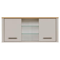 VISEČA OMARA 130,3/57,5/33 cm  - srebrne barve/kašmir, Moderno, kovina/steklo (130,3/57,5/33cm) - Xora