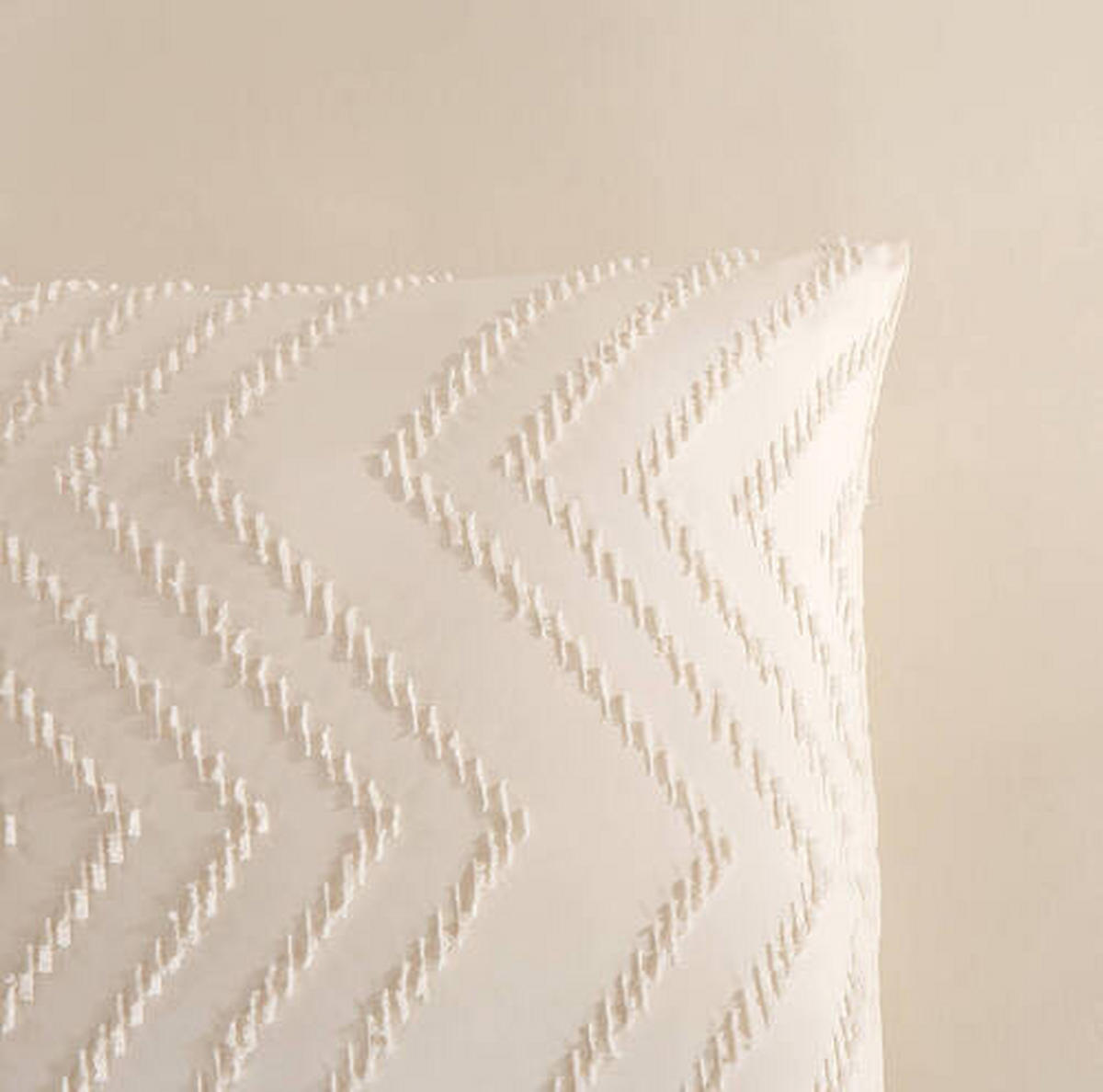 BETTWÄSCHE Zigzag Mikrofaser 155/220 cm  - Weiß, Basics, Textil (155/220cm)