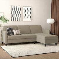 ECKSOFA PALERMO Cappuccino Webstoff, Leinenoptik Schlaffunktion, Stauraum  - Schwarz/Cappuccino, Basics, Kunststoff/Textil (213/154cm) - Livetastic