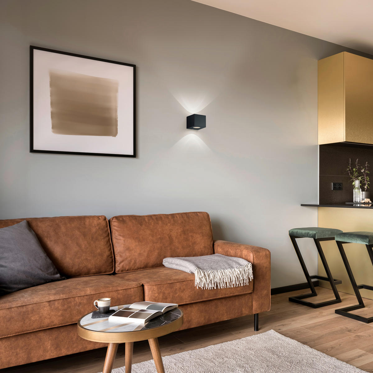 AUSSENWANDLEUCHTE - Schwarz, Design, Kunststoff (9/10/10,5cm)