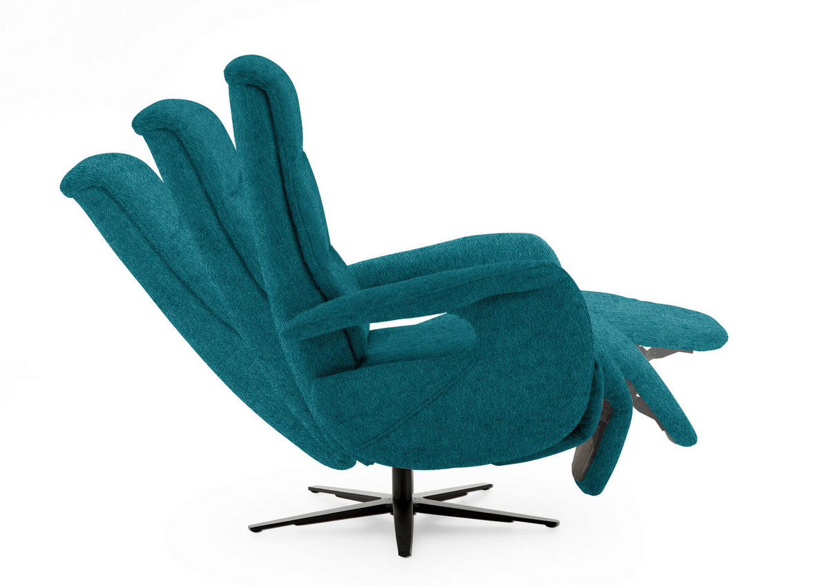 FAUTEUIL RELAX in Textil Petrol  - Petrol/Schwarz, Design, Textil/Metall (71/112/83cm) - Beldomo Style