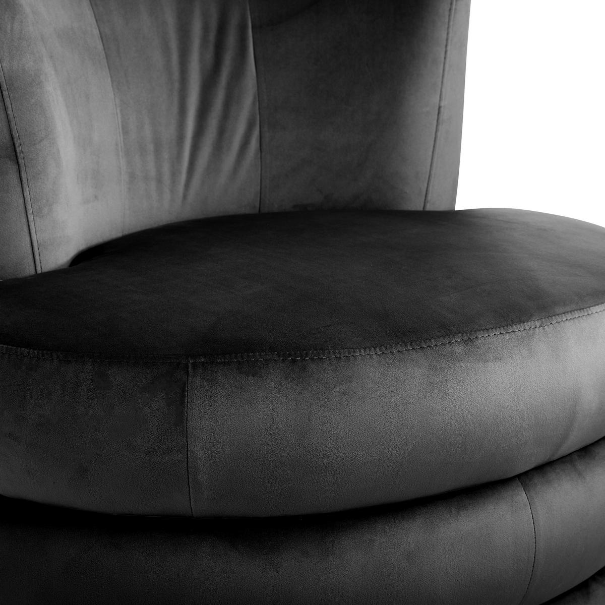 DESIGNSESSEL Flachgewebe Schwarz    - Edelstahlfarben/Schwarz, Trend, Textil/Metall (90/82/85cm) - Livetastic