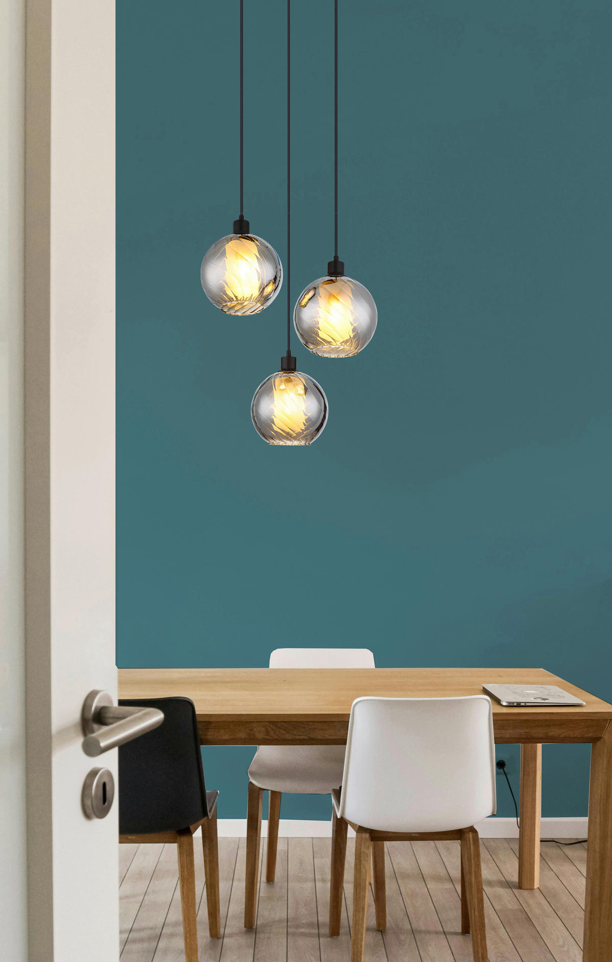 ZÁVĚSNÉ SVÍTIDLO, 46/120 cm  - šedá/bílá, Design, kov/plast (46/120cm)