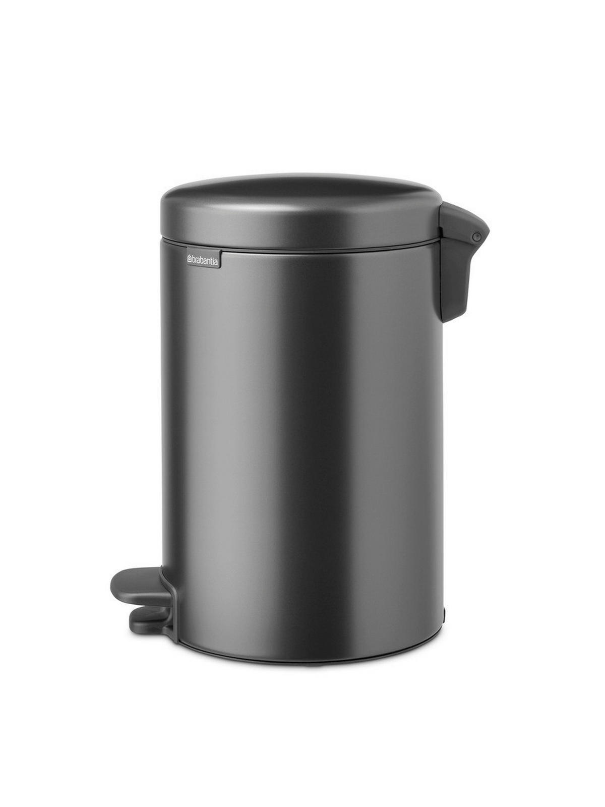 KOŠ S NOŽNOM PAPUČICOM  12 l  New Icon  - tamno siva/antracit, Basics, metal/plastika (25.1/41.1/33.8cm) - Brabantia