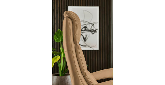 RELAXSESSEL in Leder Honig  - Edelstahlfarben/Honig, Design, Leder/Metall (76/119/86cm) - Dieter Knoll