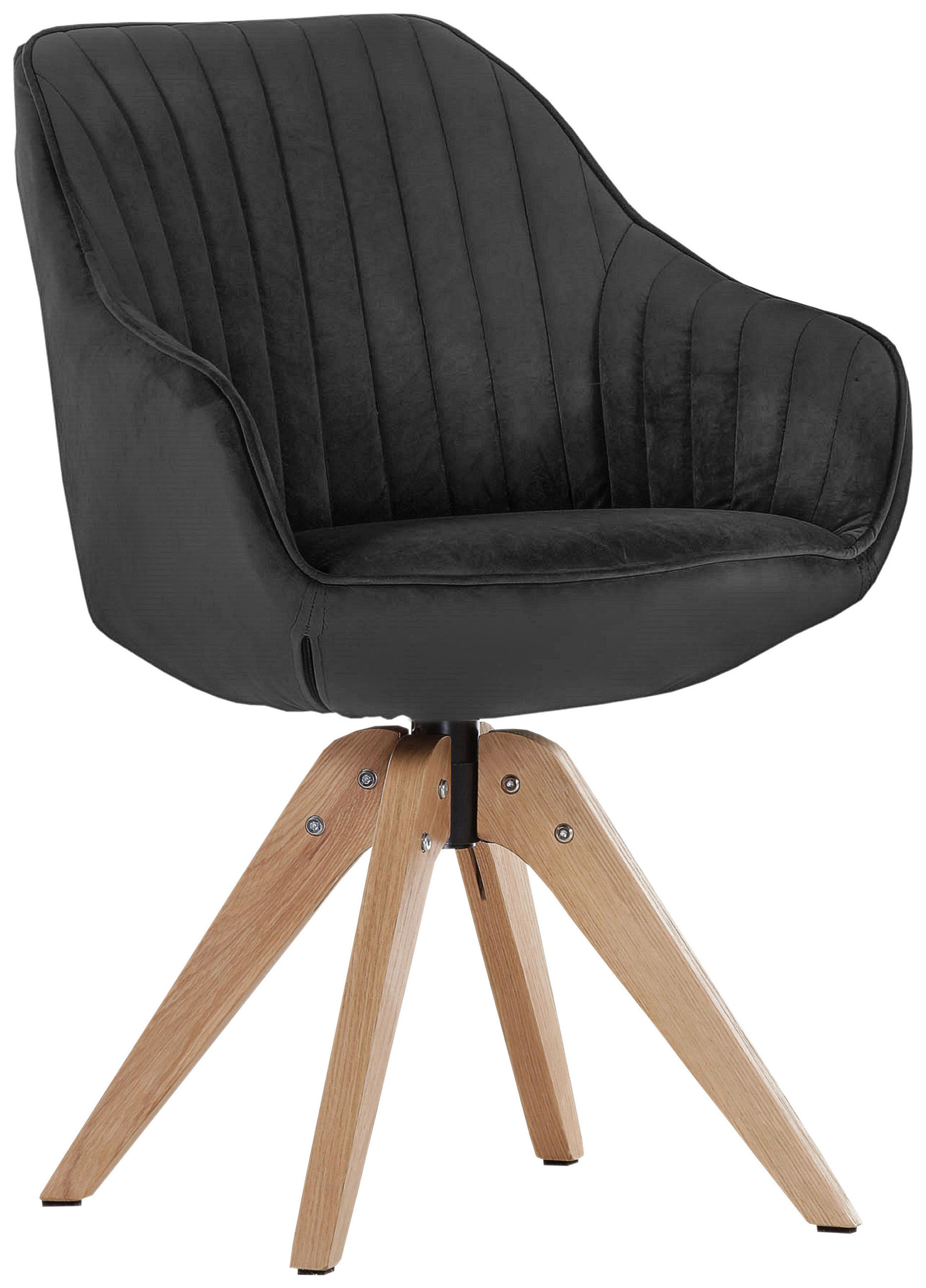 Hom`in STOLIČKA S PODRÚČKAMI, velúr, antracitová