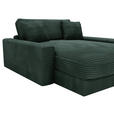 XXL-SESSEL Cord Dunkelgrün    - Dunkelgrün/Schwarz, MODERN, Kunststoff/Textil (160/87/190cm) - Carryhome