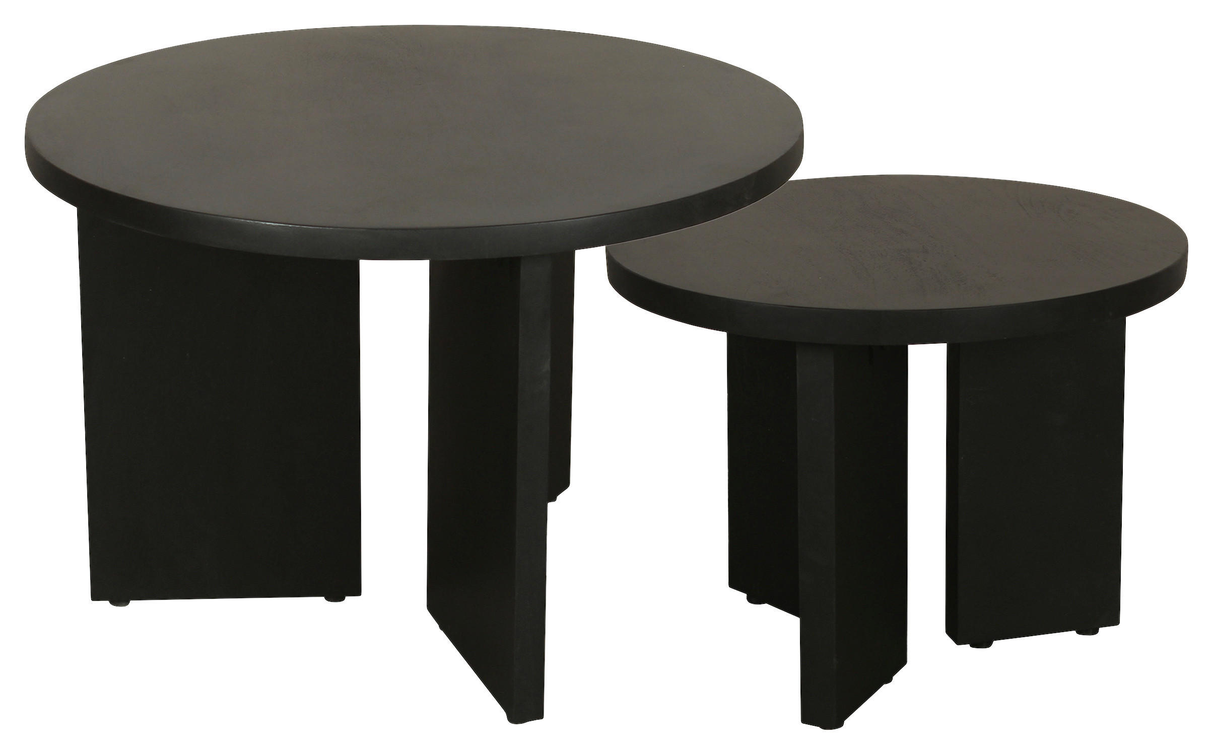 COUCHTISCH Akazie massiv rund Schwarz  - Schwarz, Design, Holz (40/60/30/41/40/60cm) - MID.YOU
