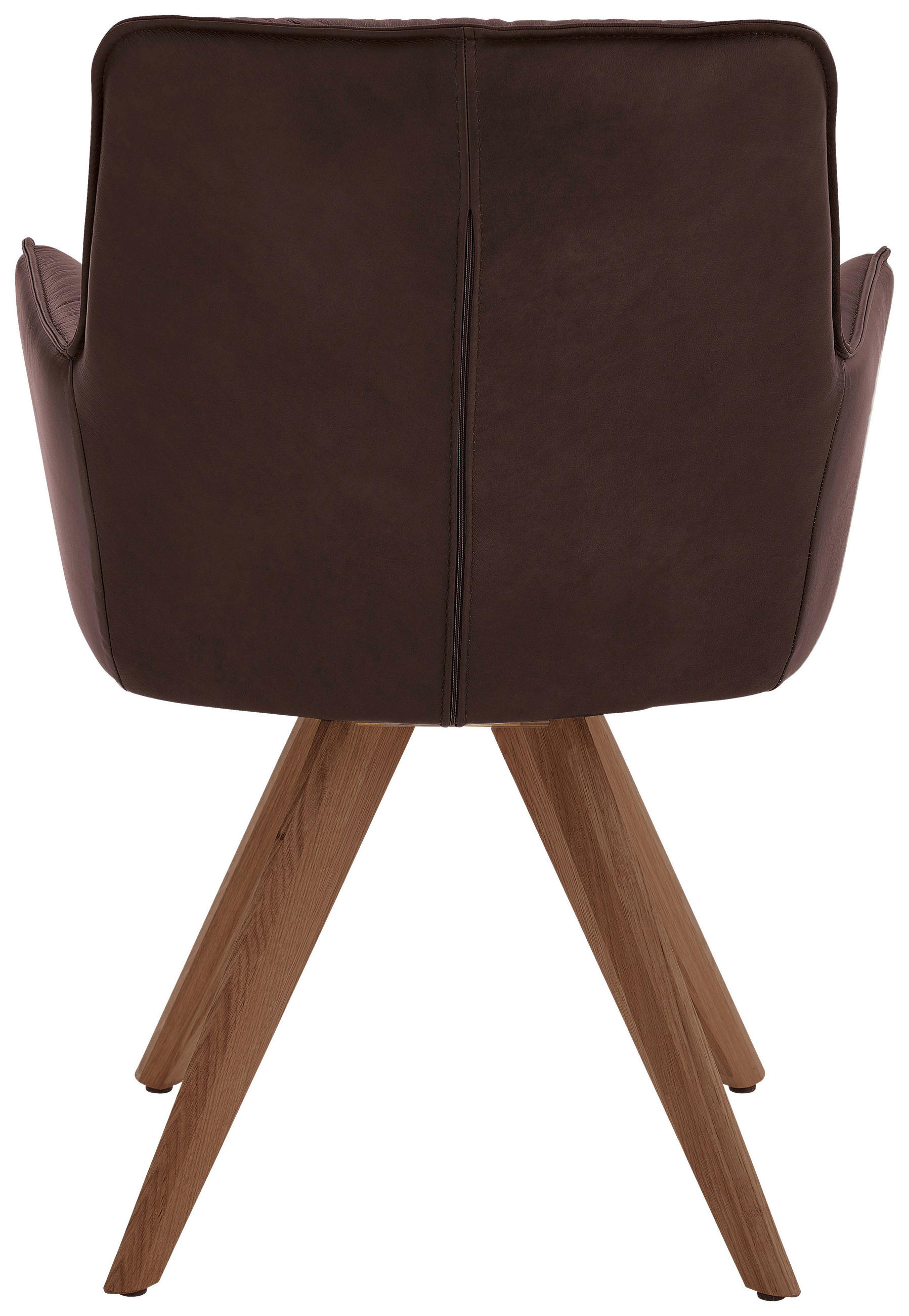 ARMLEHNSTUHL  in Echtleder pigmentiert  - Dunkelbraun/Nussbaumfarben, Design, Leder/Holz (59/89/63cm) - Dieter Knoll
