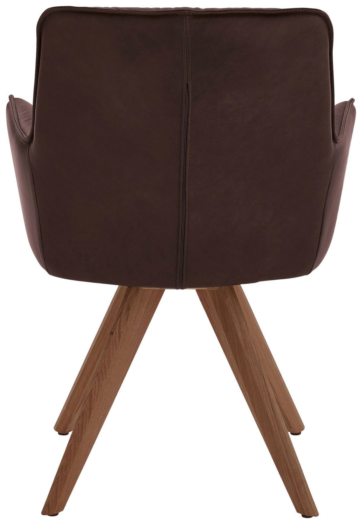 ARMLEHNSTUHL  in Echtleder pigmentiert  - Dunkelbraun/Nussbaumfarben, Design, Leder/Holz (59/89/63cm) - Dieter Knoll