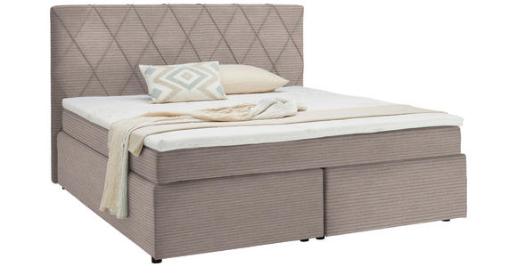 BOXSPRINGBETT 180/200 cm  in Hellrosa  - Hellrosa/Schwarz, Design, Kunststoff/Textil (180/200cm) - Xora