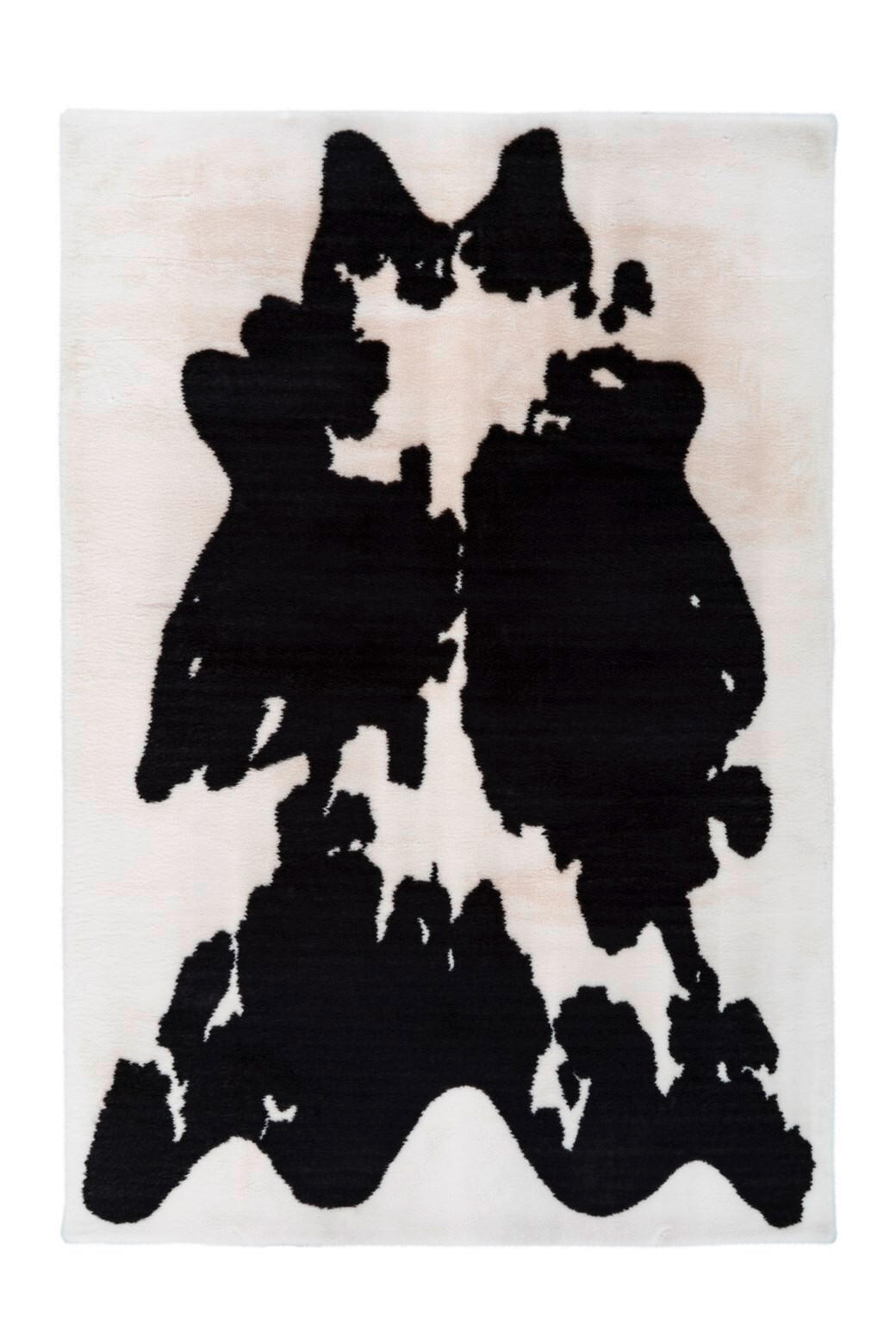 HOCHFLORTEPPICH 160/230 cm Rabbit Animal Schwarz/Weiß Schwarz, Weiß  - Schwarz/Weiß, KONVENTIONELL, Textil (160/230cm)
